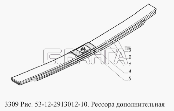 ГАЗ ГАЗ-3309 (Евро 2) Схема Рессора дополнительная-166 banga.ua
